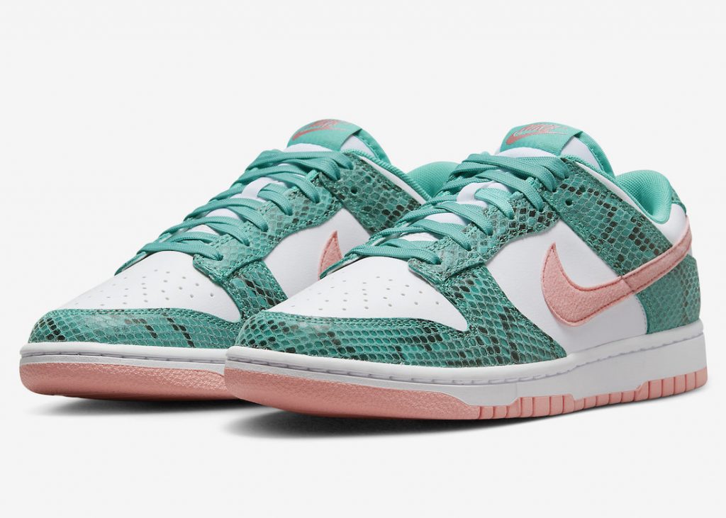 Nike Dunk Low Snakeskin Washed Teal Bleached Coral - DR8577-300 • Cop ...